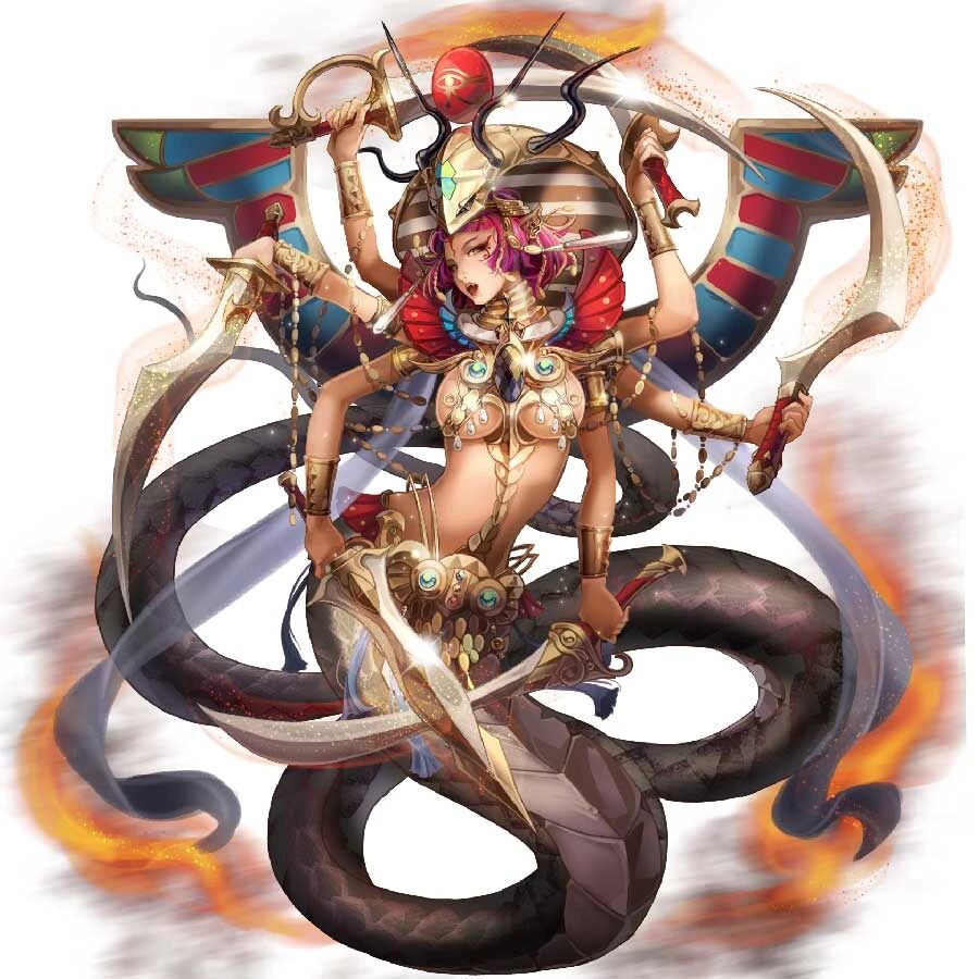 An illustration of the Marilith summon from Final Fantasy Dimension II.