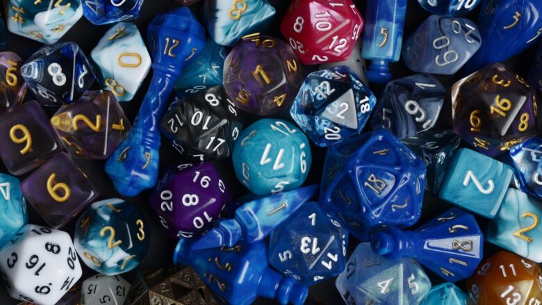 A photo of a large pile of TTRPG gaming dice.